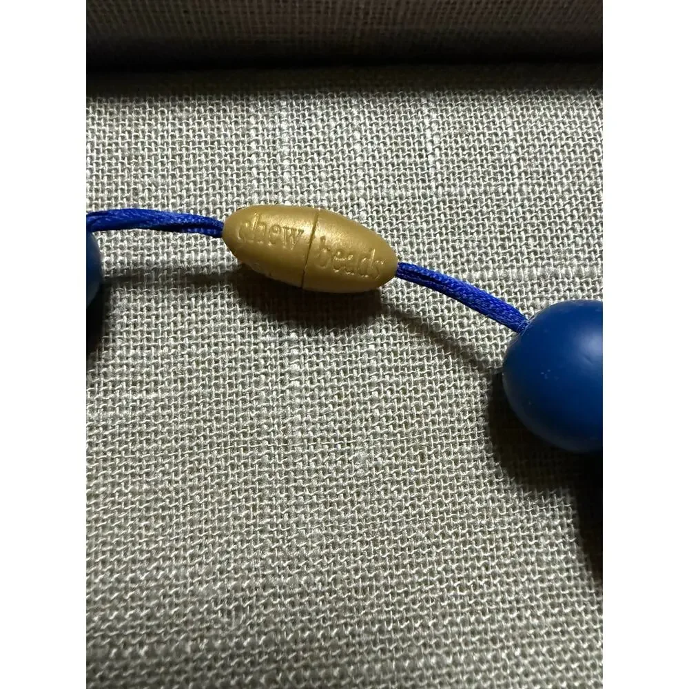 Chewbeads Perry Necklace Blue Silicone Teething  Safe BPA Free Mom Jewelry